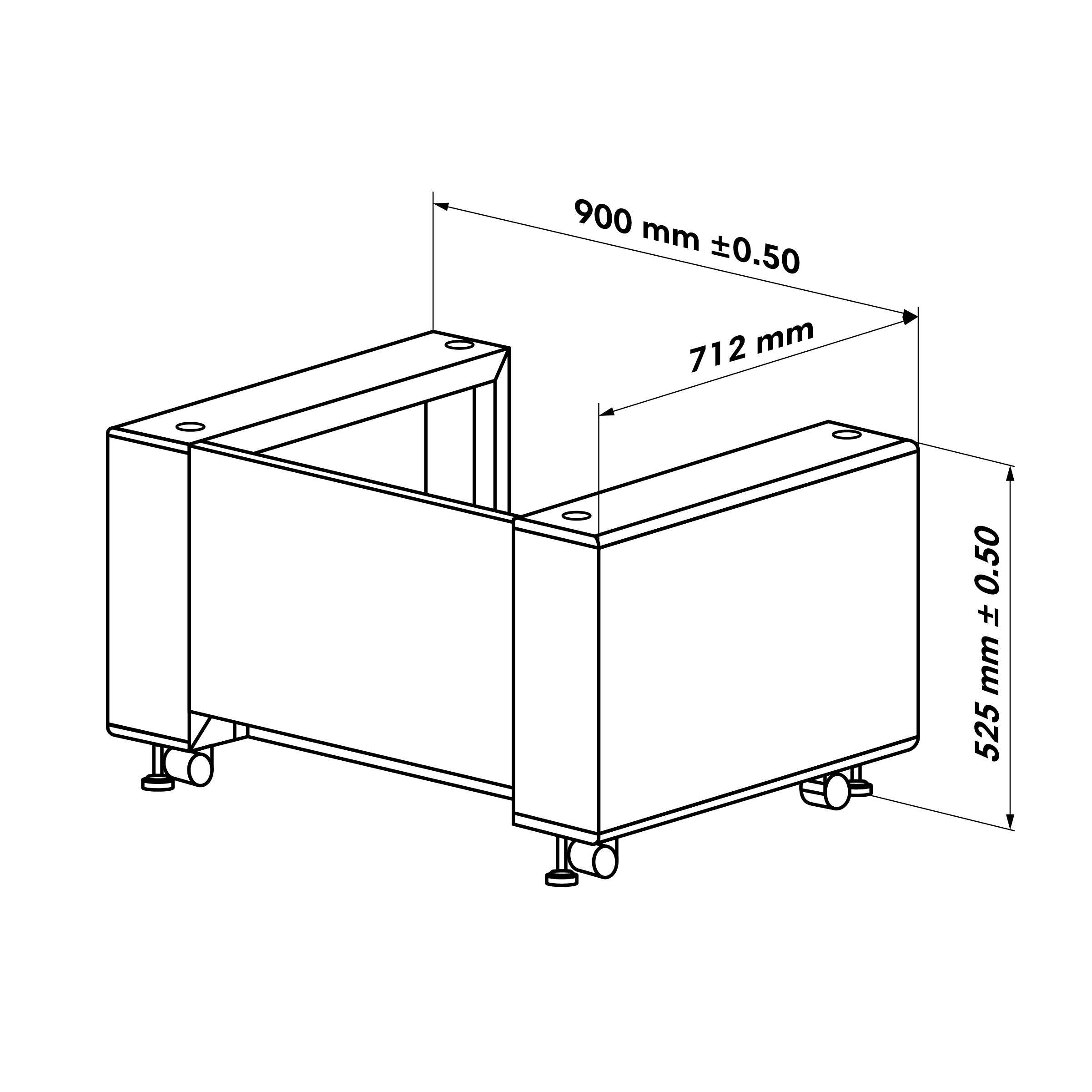 Mako 60W Laser Cutter Stand dimensions